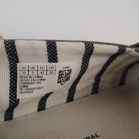 TOMS Classic Alpargata Slip-On Shoes Mens 10 Ash Gray Classic Canvas Boat Shoe - Picture 9 of 9